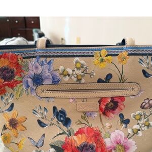 Brighton Floral Tote - Cream with Multicolor Flowers